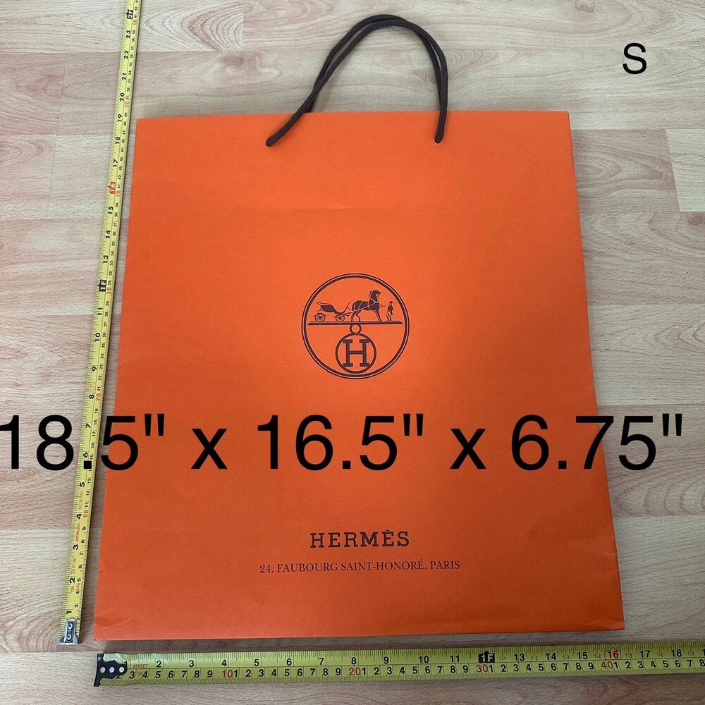 Hermes Paper Shopping Bag - orange large, 18.5" x 16.5" x 6.75" [S]